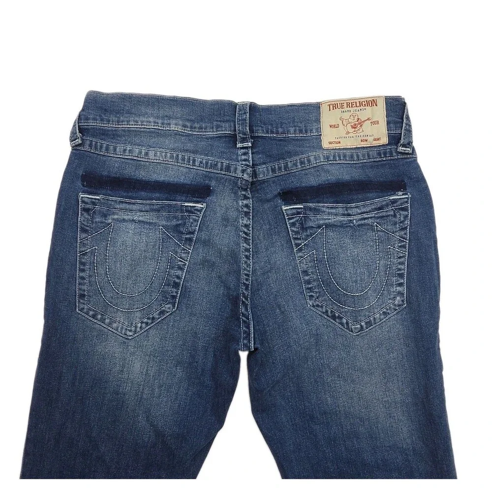 True Religion Jeans Rocco Relaxed Skinny Men Sz 34x33 Medium Wash Denim Stretch